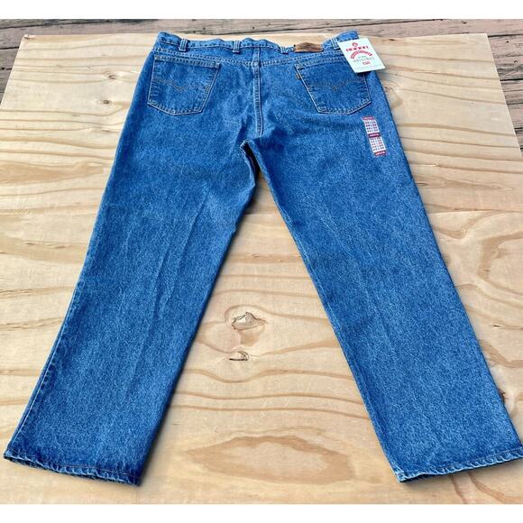 VINTAGE Levi's 540 Denim Jeans Relaxed & Loose Fit Brown Tab Size 44x30 Blue NOS - Picture 4 of 10